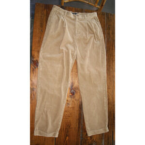 GAP Vintage 90s Corduroy Baggy Pants Beige Relaxed Fit Cotton Blend Mens 36/34
